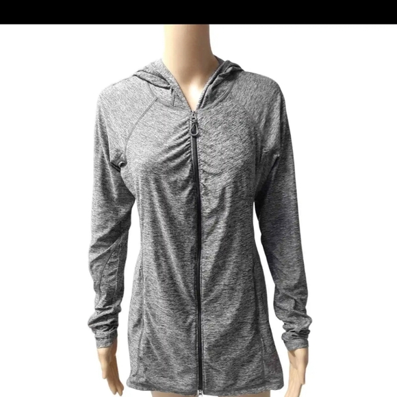 Athleta Vitamin Sea Heather Grey Full Zip Hoodie Jacket Size XXS - Picture 2 of 7